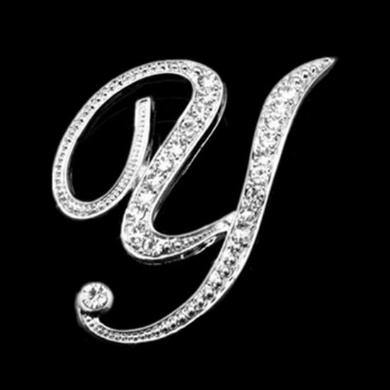 Versatile Rhinestone Alphabet Brooch: Men's Metal Lapel Pin Badge