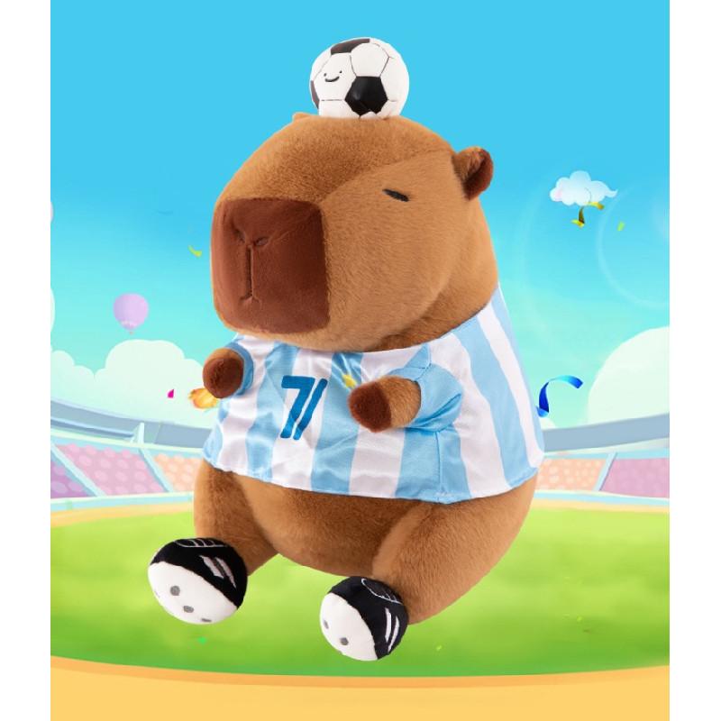 Capybara Plush Toy With Football Design For Kids Gift And Sports Events
