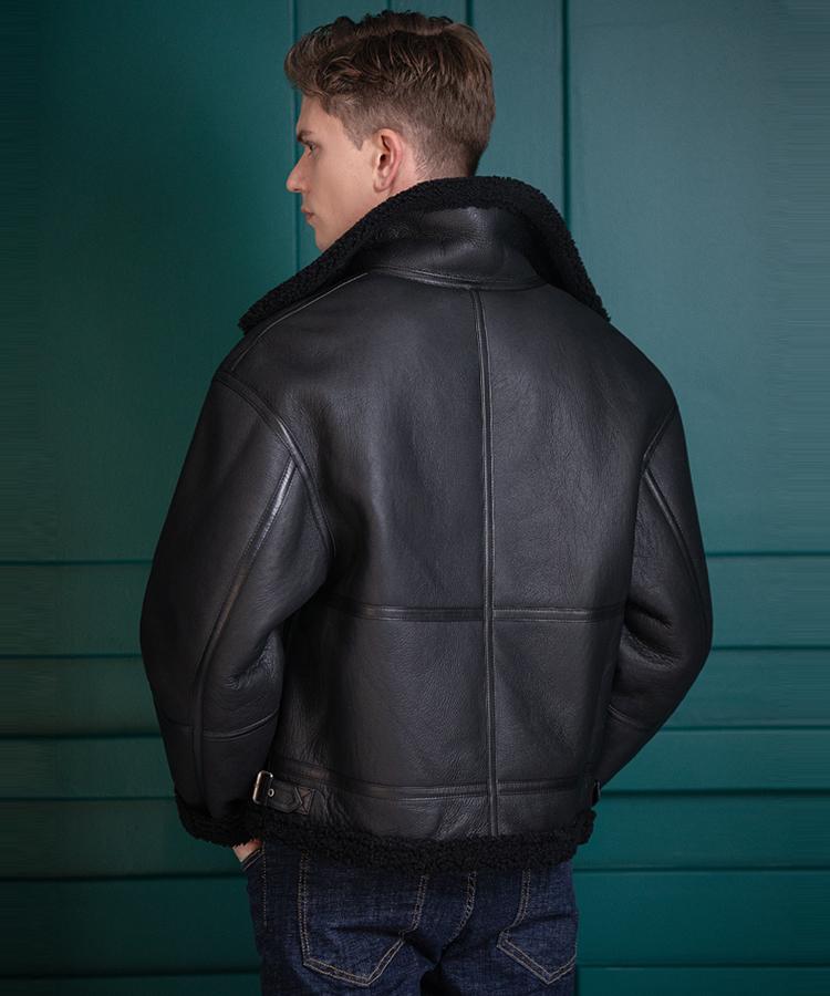 Strike Chronos Lambskin Shearling Mouton Jacket (Black)