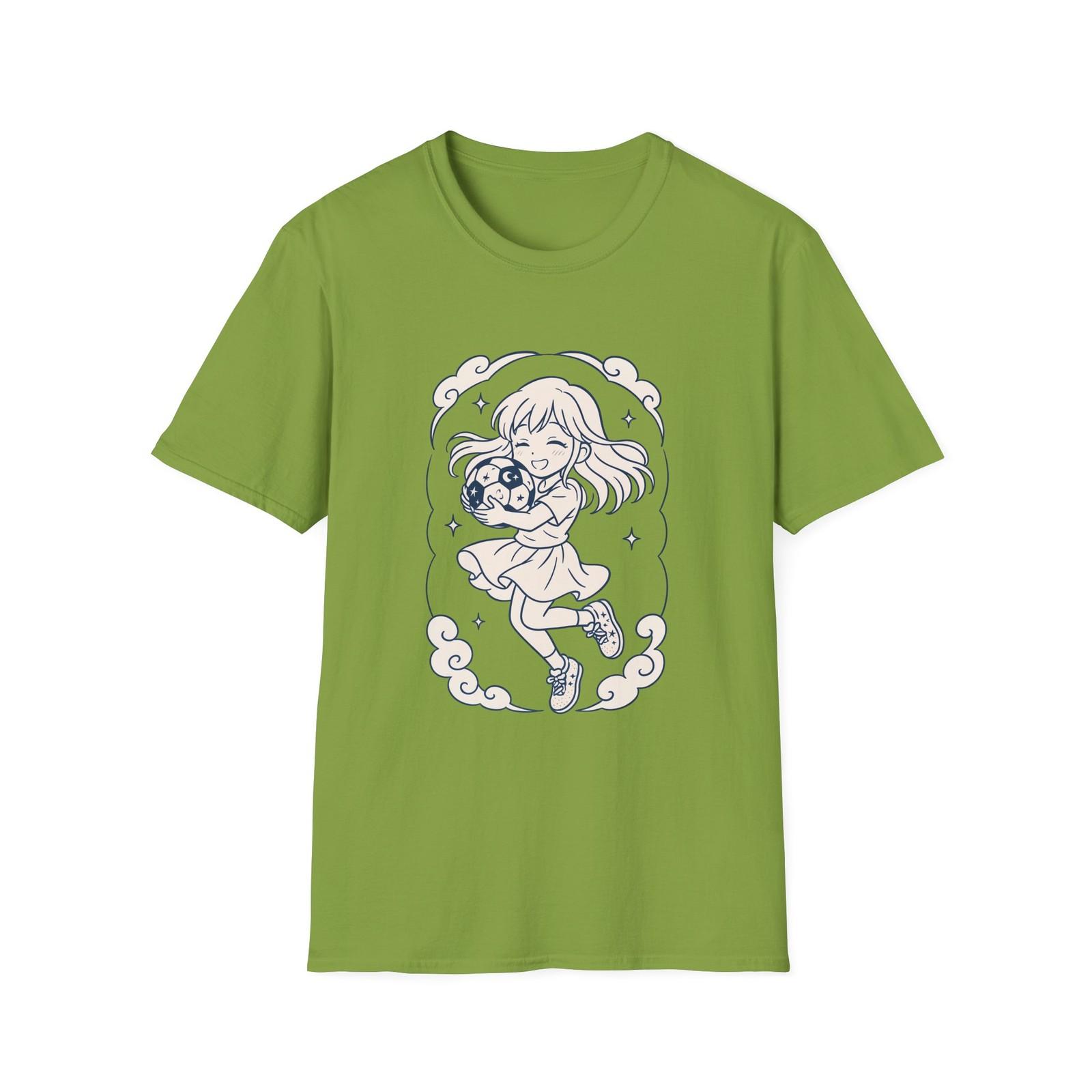 Unisex Softstyle Cute Moonball Girl T-Shirt Mens Womens Tees Top- Whimsical, Playful Streetwear S