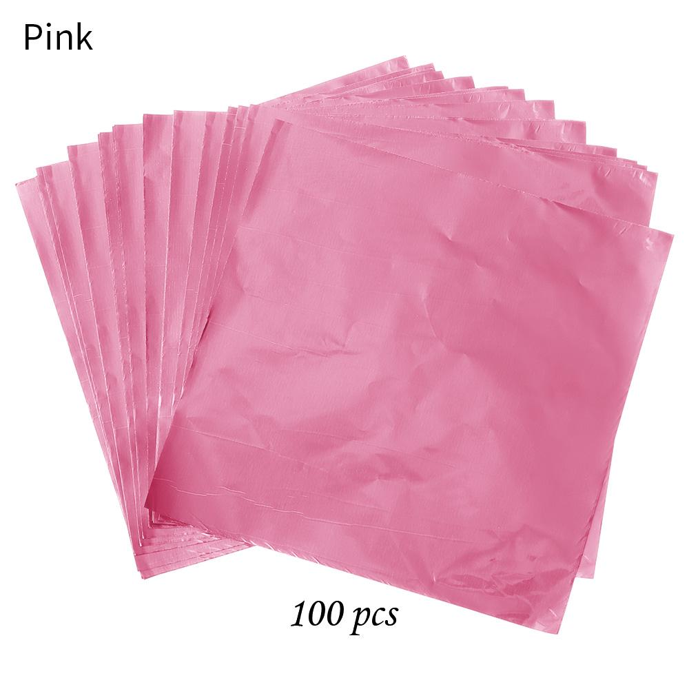 100pcs 10x10cm Aluminum Foil Candy Chocolate Biscuits Tin Wrapping Paper DIY Metal Embossing Gift Craft Paper Packaging Paper