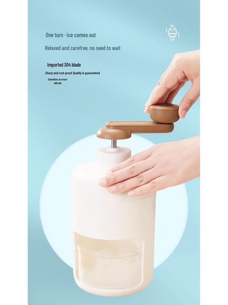 Manueller handgekurbelter Eisrasierer und Crusher mit Gefrierbox