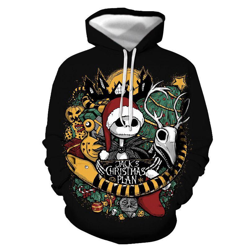 Nightmare Before Christmas 3d Printed Hoodie Jacket Jack Sally Costume Style