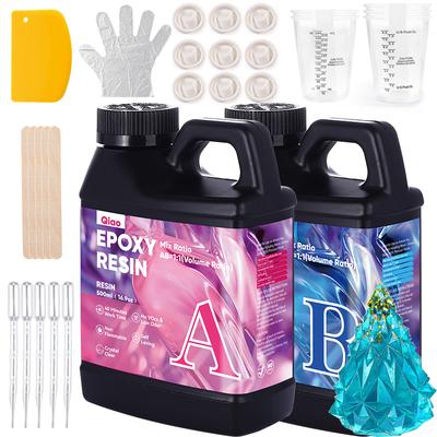 Clear Casting Epoxy Resin Kit – 1:1 Mix, Quick Cure Epoxy Resin Ideal for Jewelry, Resin Art DIY, River Tables & Home Decor DIY