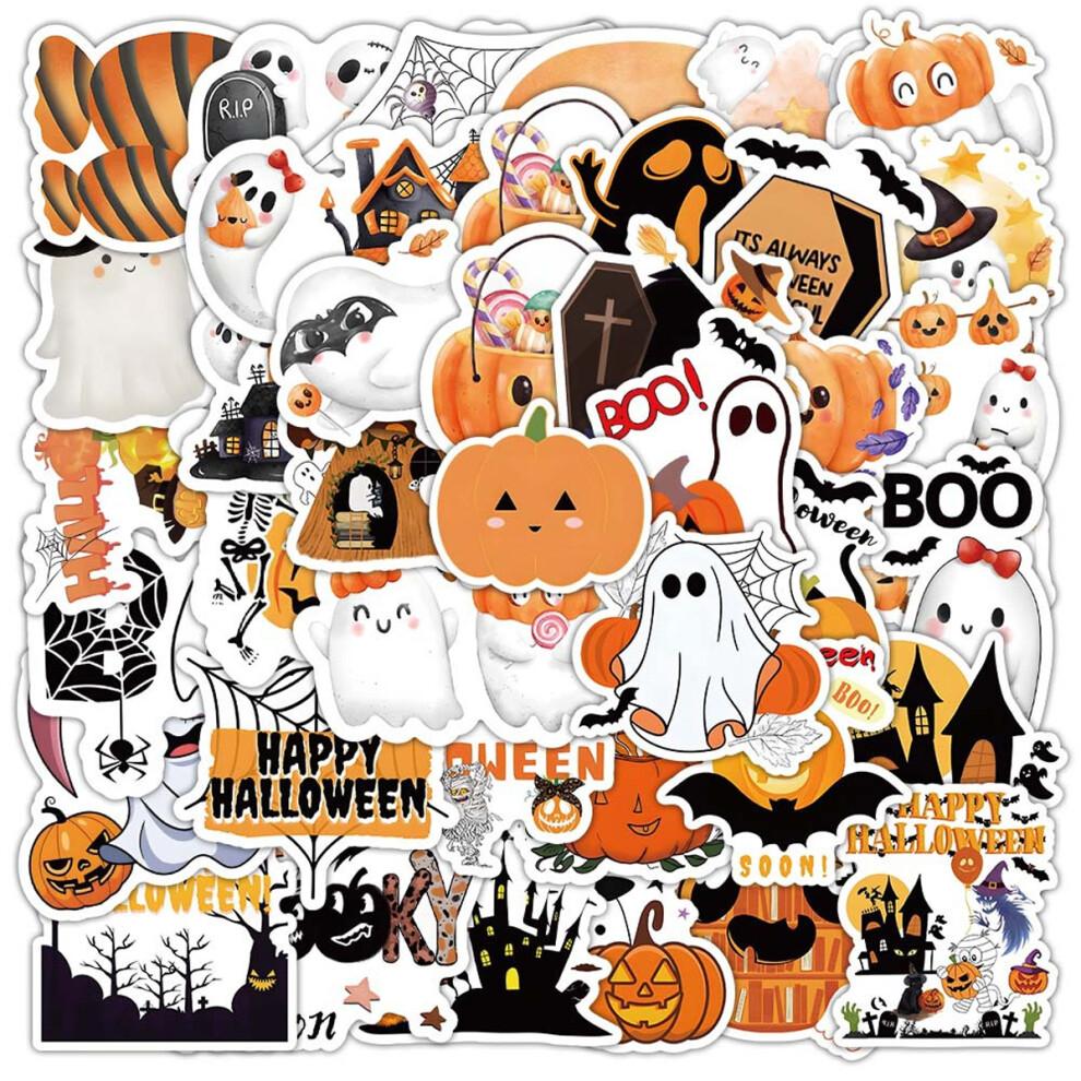 Decorative Halloween Stickers, Waterproof Vinyl Non-Repeating Patterns Strong Adhesion For Goodie Bags, Laptops, Water Bottles, Skateboards, Guitars,