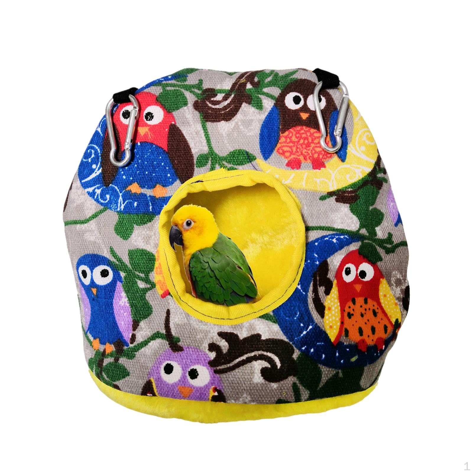 Birds Hammock Hanging Nest Sleeping Bed Swing Toy Parrot House Gray