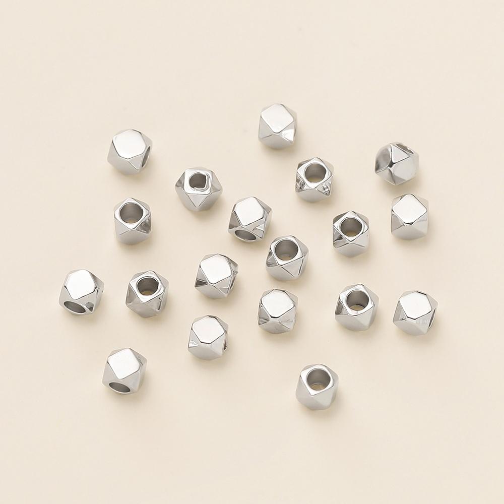 

20Pcs/Pack 2*2mm 14/18K Gold Plated Polygonal Spacer Beads For Handmade DIY Jewelry Making Bracelet Necklace Accessories платиновый