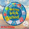 2D Flat "Welcome Back To School" Stained Glass Acrylic Decoration Sign, Home Decor Plaque Hanging Wall Art Decorative Garden Decoration for Room Door
