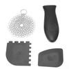Stainless Steel Cast Iron Cleaner Scrubber Toothed Scraper Pot Handle Cover Kitchen Cleaning Kit