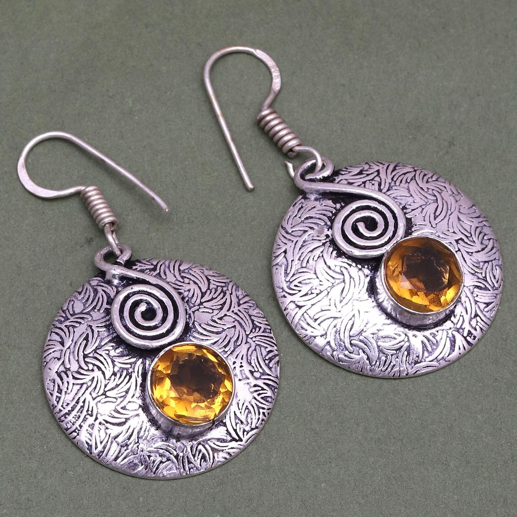 Citrine Set Jewelry Women Pendant  Earring Gemstone Earrings Gems Green