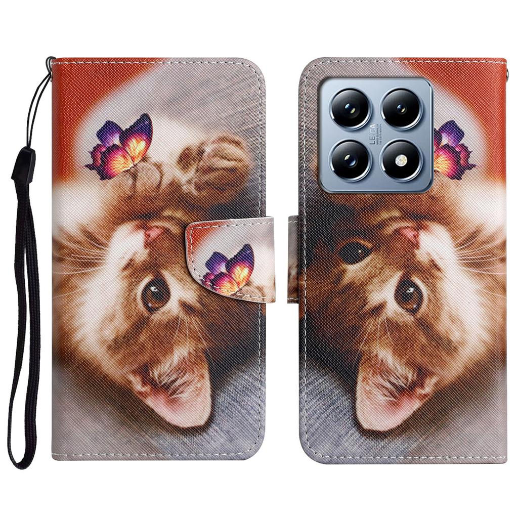 Für Xiaomi 14T Hülle Musterdruck Schutz Leder Folio Handyhülle