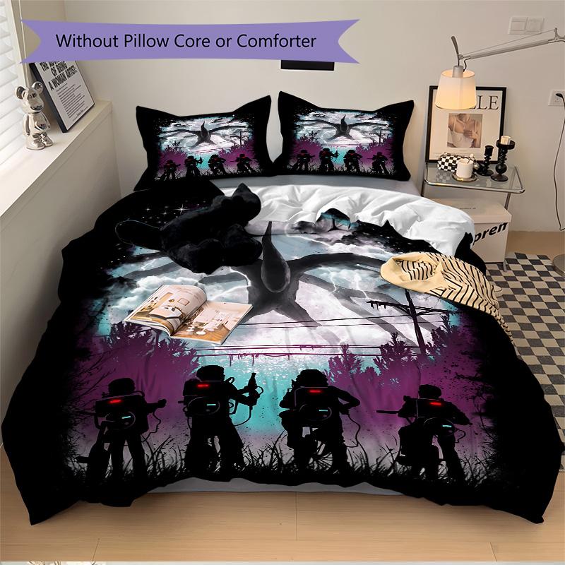 Alien Invasion Night Print 3Pcs Bedding Setduvet Cover With 2 Bedropillowcase Home Birthday Gift