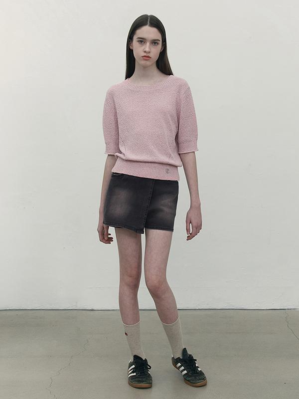 KIRSH Collection Half Sleeve Crop Knit [Pink]