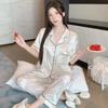Ice Silk Women'S Pajamas Summer Light Luxury Zebra Pattern Short-Sleeved Thin Loungewear Fashion Suit