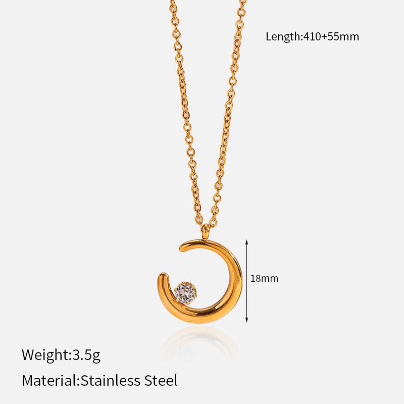 Titanium Steel Women Necklace Fade Resistant Collarbone Chain Minimalist Small Pendant Jewelry Accessory