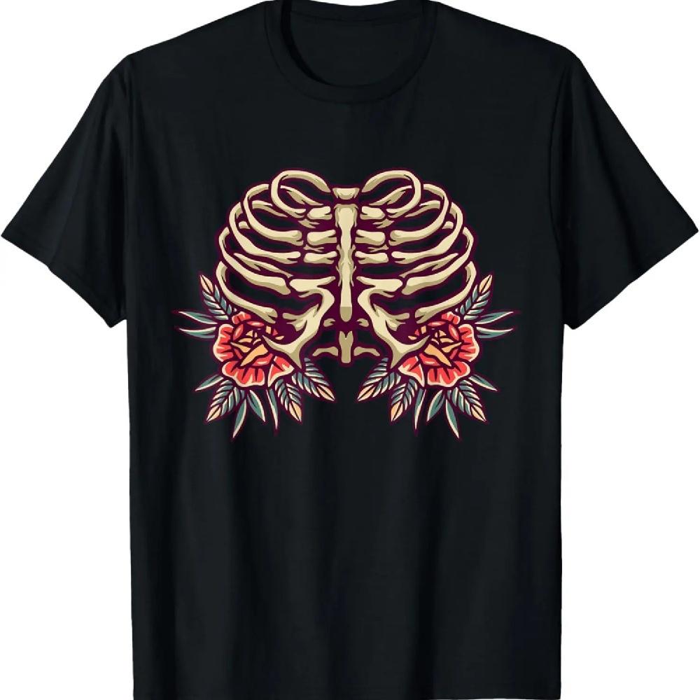 

Bones chest and Roses T-Shirt XXXL чёрный