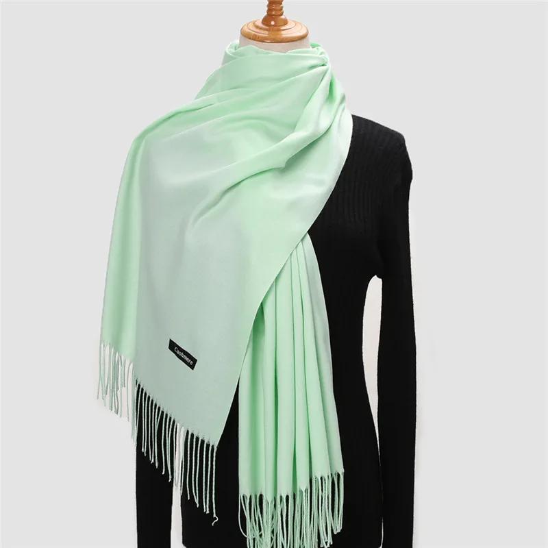 Autumn Winter Solid Imitation Cashmere Scarf for Men Women Tassel Intensification Warm Shawl Fashion Necklaces Wrap Long Scarves