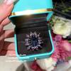 Spree Cornflower Gemstone Ring, Antique, 18K Gold Plated, Iris Purple Flower Large Carat Zircon Ring