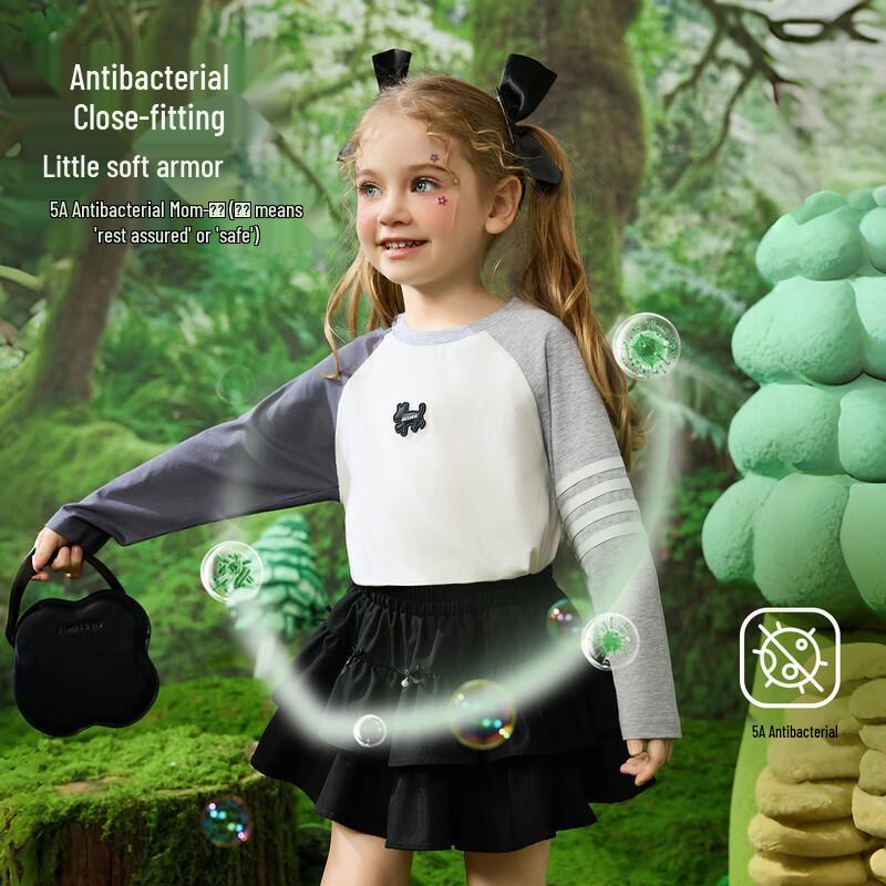 ASK JUNIOR Girls  Raglan Long Sleeve T-Shirt 130