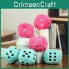 Cute Pink And Green Dice Plush Toy Mini Stuffed Doll Keychain For Bags