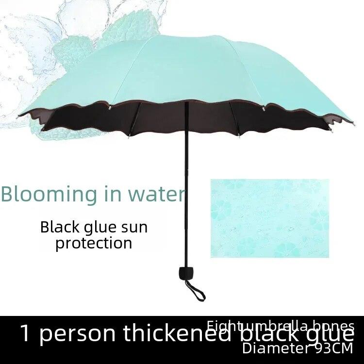 Women's Umbrella Sunshade Rain Sun Dual Purpose Thickened Black Glue Sunshade Umbrella Foldable Fold Uv Protection