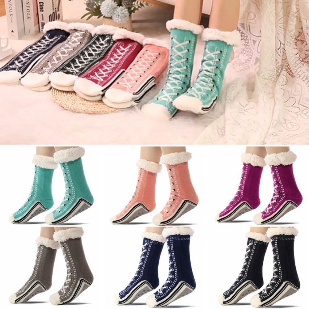Plush Non-slip Socks Anti-slip Winter Sleeping Socks Sweat Absorption Home Socks  Home