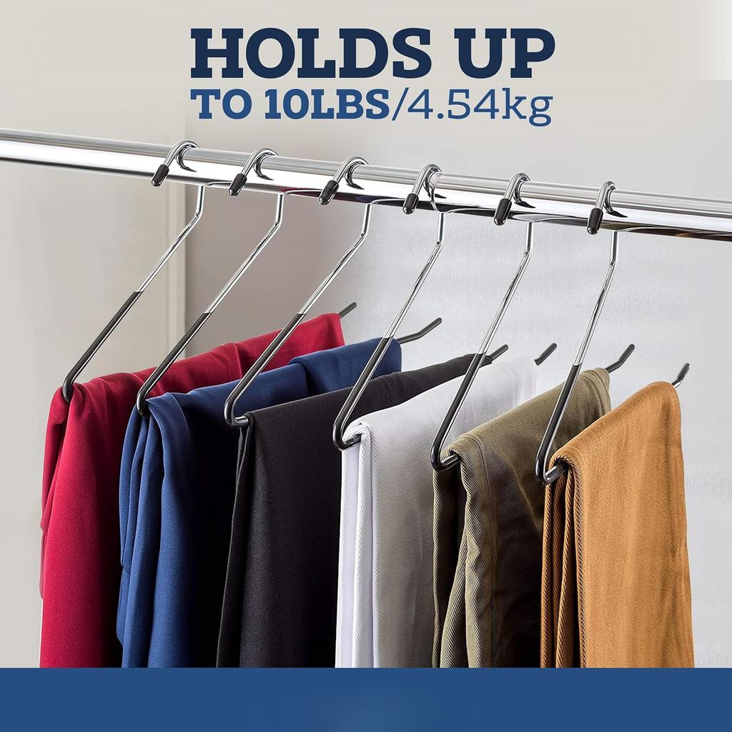 1pc Stainless Steel Pants Hanger Non-slip Pants Rack Household Non-trace Hanging Pants Clip Special Hanger Storage Device