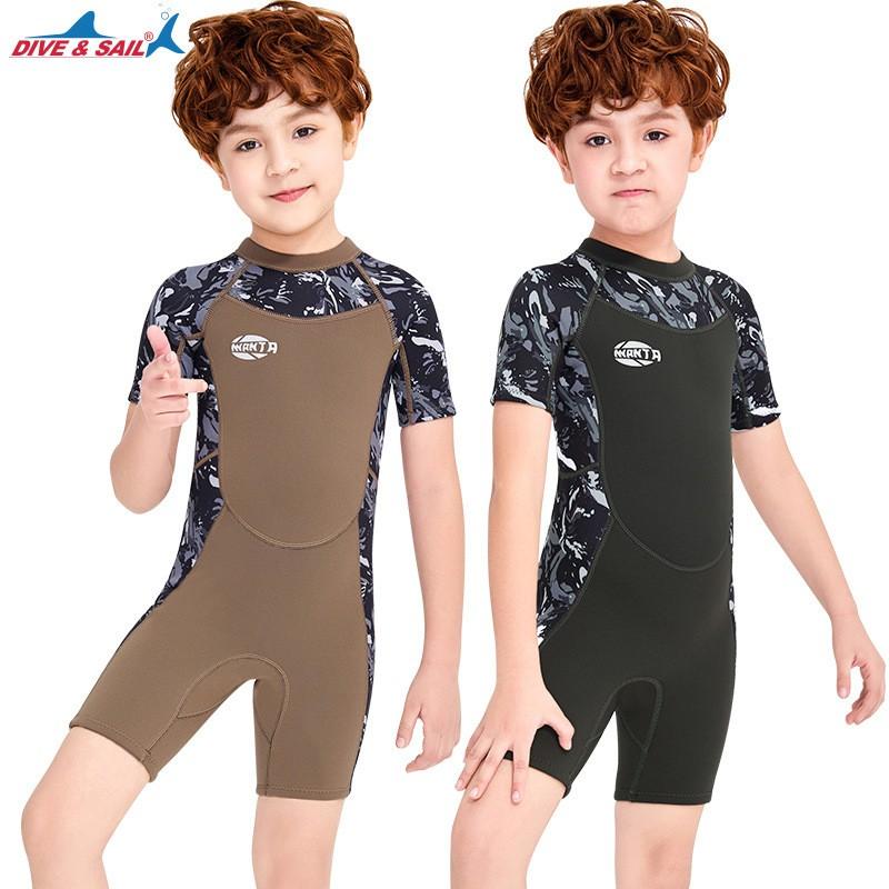 2.5mm Neoprene Kids Shorty Wetsuit Snorkeling Surfing Diving Boys Thermal Rash Guard Summer Winter