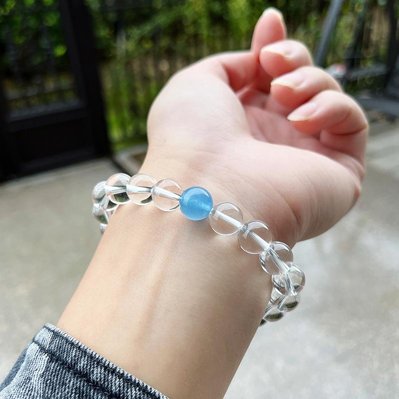 Natural Crystal Zircon Beaded Bracelet Niche Design Simple Fashion Versatile Light Luxury High Sense Exquisite Jewelry Women