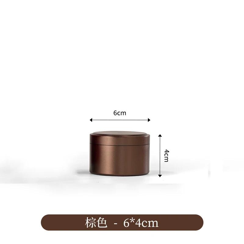 Round Aluminum Alloy Tea Pot Trumpet Portable Travel Tea Box Metal Mini Stainless Steel Sealed Tea Box Home Decoration Gift