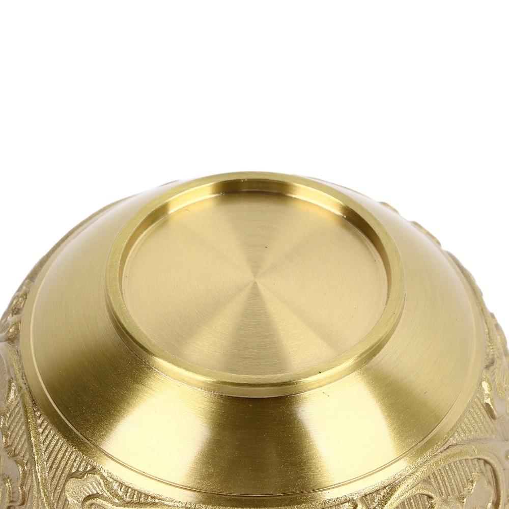 Massiver Messing Kaffee Trinkbecher Reliefmuster Wasserschale Buddha Anbetung