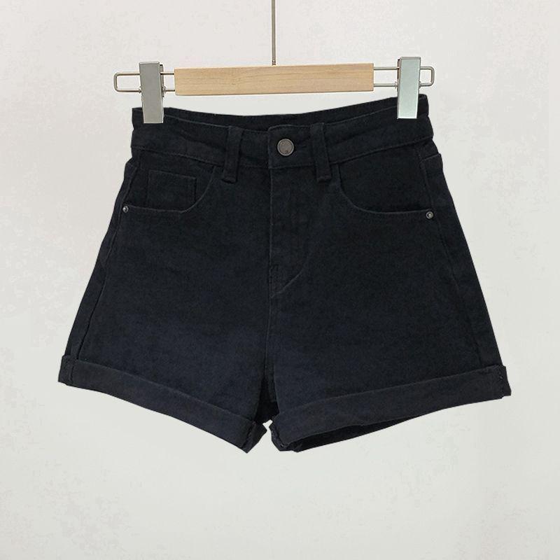 Stylish Loose High-Waist A-Line Denim Shorts for Women – Summer Korean Wide-Leg Slim Fit with Curled Hem