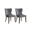 Chaise de salle à manger - MUVOE - Velours - Gris - Lot de 2 - Pieds en bois massif réglables
