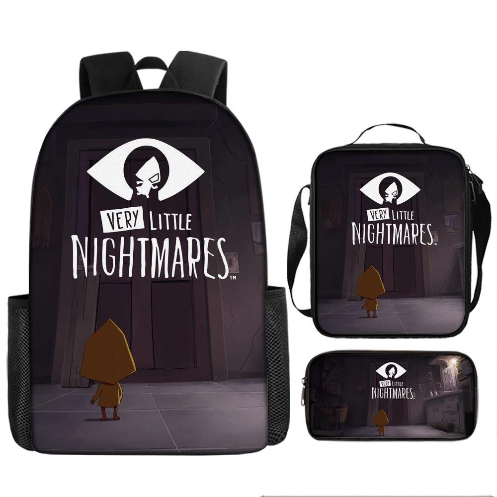 Luxury Popular Novelty Little Nightmares 3D Print 3pcs/Set pupil School Bags Laptop Daypack Backpack Lunch bag Pencil Case