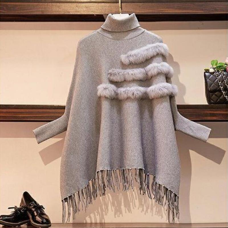 Pullover lavorato a maglia femminile Maglione dolcevita invernale Donna Autunno Inverno Manica lunga Solido