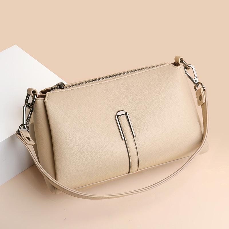 2026 Women's Versatile Crossbody Bag: Multi-layer, Large Capacity, Soft Leather, Small Square Design for Underarm or Shoulder
