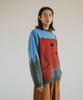 GROUNDWORK Square Man Knit Sweater / Blue-Brown Mix