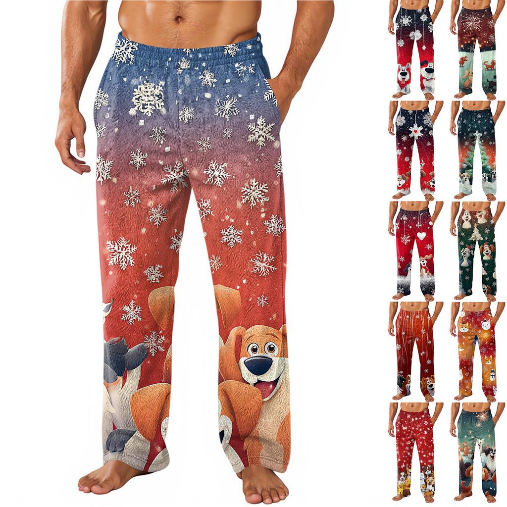 Herren Allover bedruckte Homewear-Hose Schlaf-Pyjamahose Lange Hose Pyjamahose