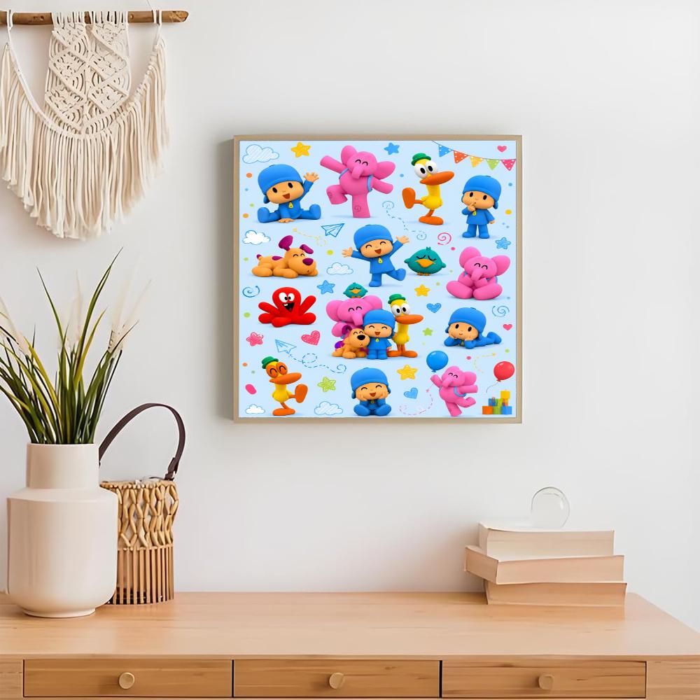 Pocoyo 5D Diy Diamond Painting Round Diamond Diy Frameless Holiday Artwork Suitable For Home Office Wall Decoration
