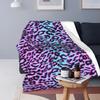 Neon Leopard Blanket Flannel Winter Breathable Warm Throw Blanket for Home Office Bedspreads