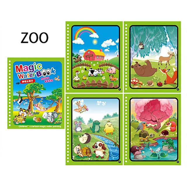 

1 шт. волшебная книга для рисования водой, игрушки Монтессори, многоразовая книжка-раскраска, волшебная книга для рисования водой, сенсорные игрушки для раннего образования