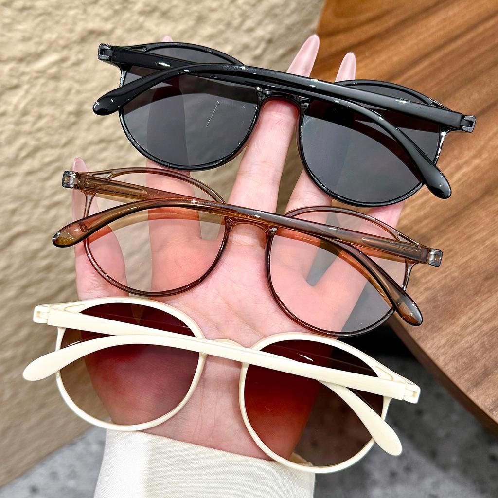 3Pcs Fashionable Round Frame Glasses Set, Lightweight and Portable, Suitable for Long-Term Wear, Stylish Outfit, Holiday Gift
