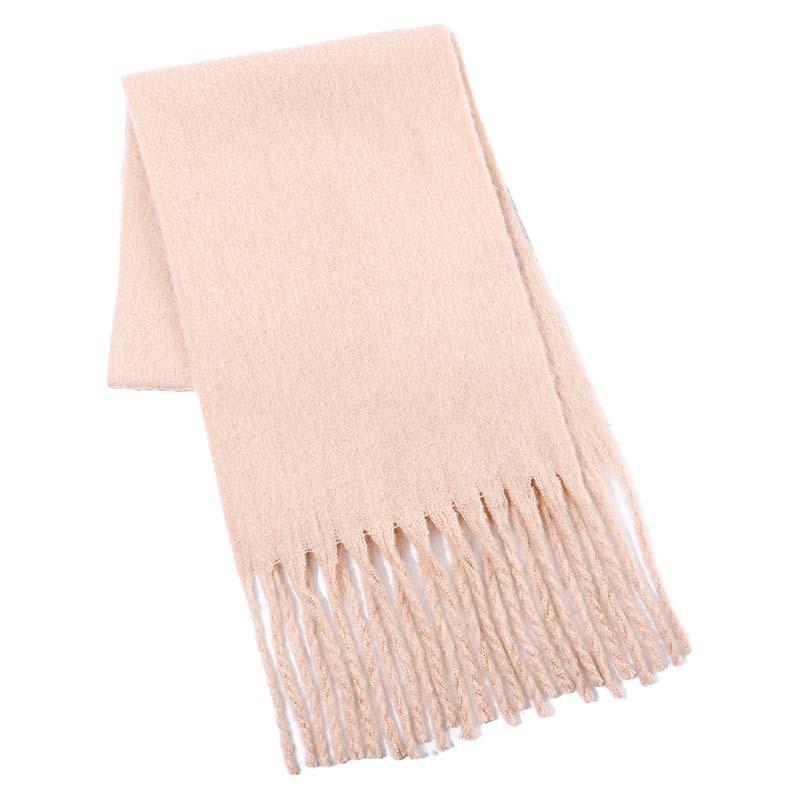 New style solid color pulled hair thickened warm scarf women's winter fashion men's women's scarf scarf scarf shawl