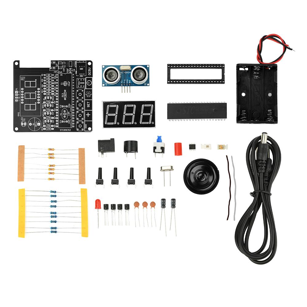 

HC-SR04 DC 4.5-5.5V Ultrasonic Distance Sensor with Voice Announcement for 51 Microcontroller DIY Kit DC 5.5*2.1MM