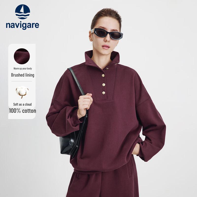 Navigare Women s Half-Zip Cotton Sweatshirt M