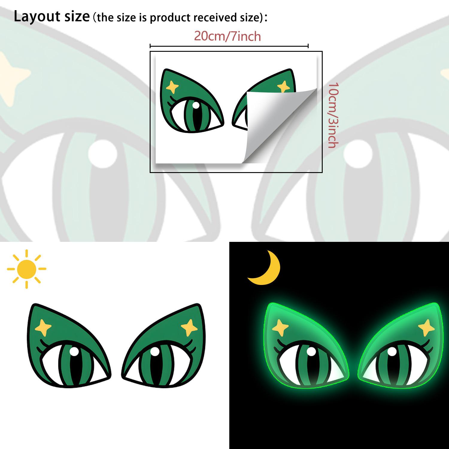 

Creative and Fun Cat Eye Bathroom Decoration Stickers Green Light