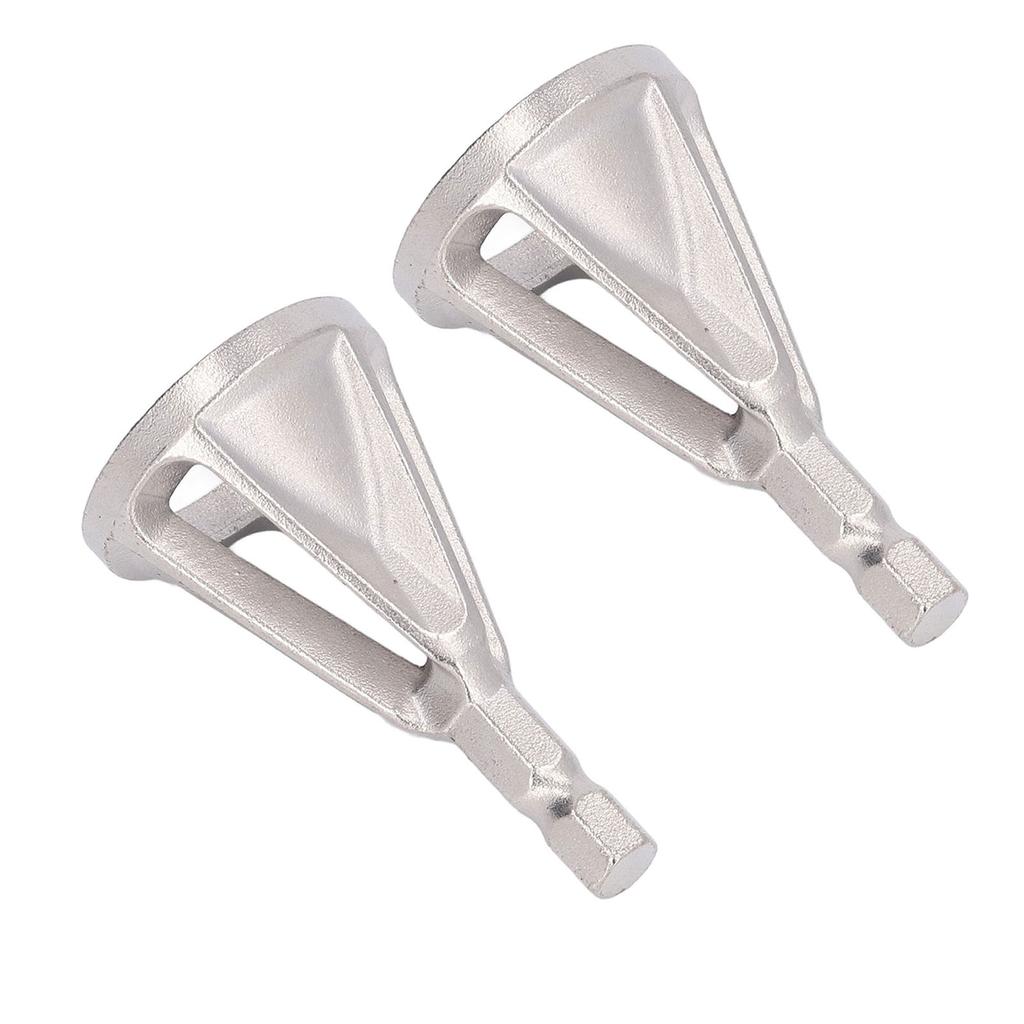 2pcs Deburring External Chamfer Tool 6 Slots Cr12MoV Remove Burr Repairs Tool for Stainless Steel Silver