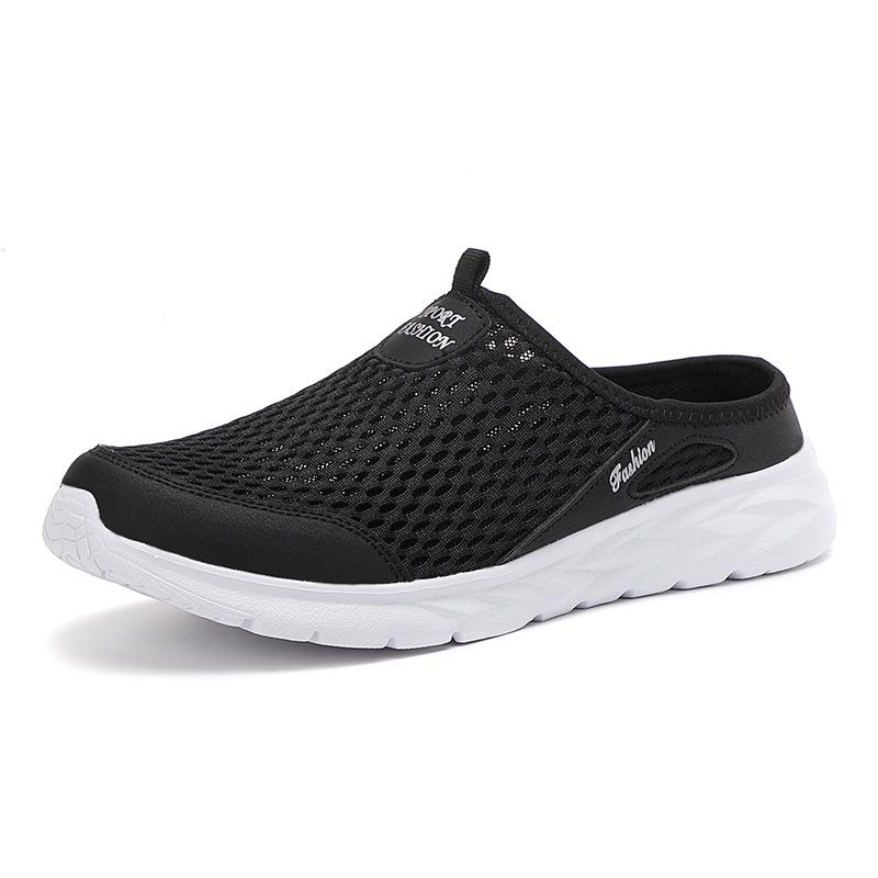 

Мужская обувь большого размера лето новая повседневная простая спортивная мужская легкая модная полушлепка сетчатая дышащая ленивая обувь 47