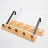 Natural Bamboo Over The Door Hooks Matte Metal Brackets Hat Hanger Clothes Rack  Kitchen Storage