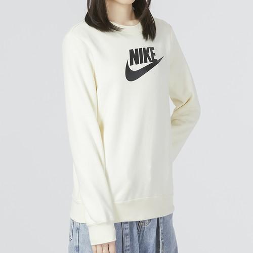 Nike Women's White Casual Pullover Crewneck Sweatshirt